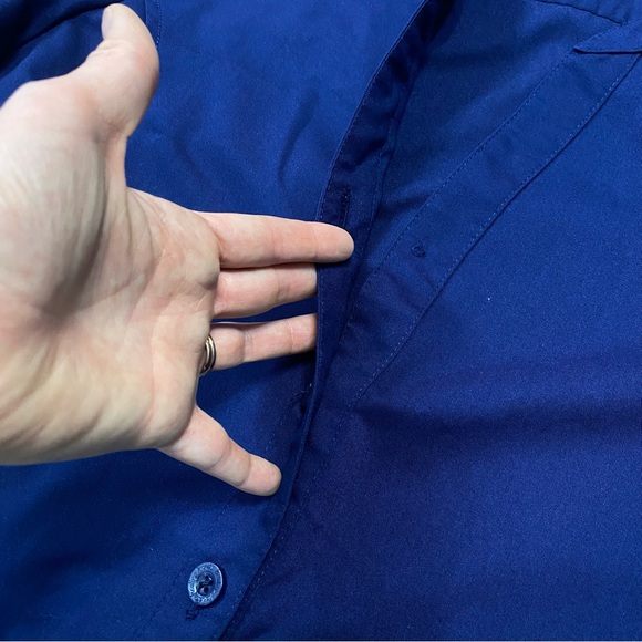 Healing Hands Purple Label Classic Fit Navy Blue Button Down Scrub Jacket Sz L - Picture 7 of 7